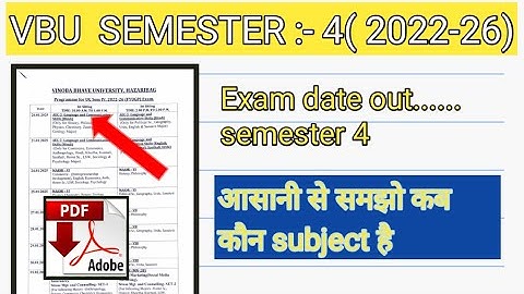VBU SEMESTER 4 exam date out official notice #vubsem4 #sem4 @Amansingh-Ias