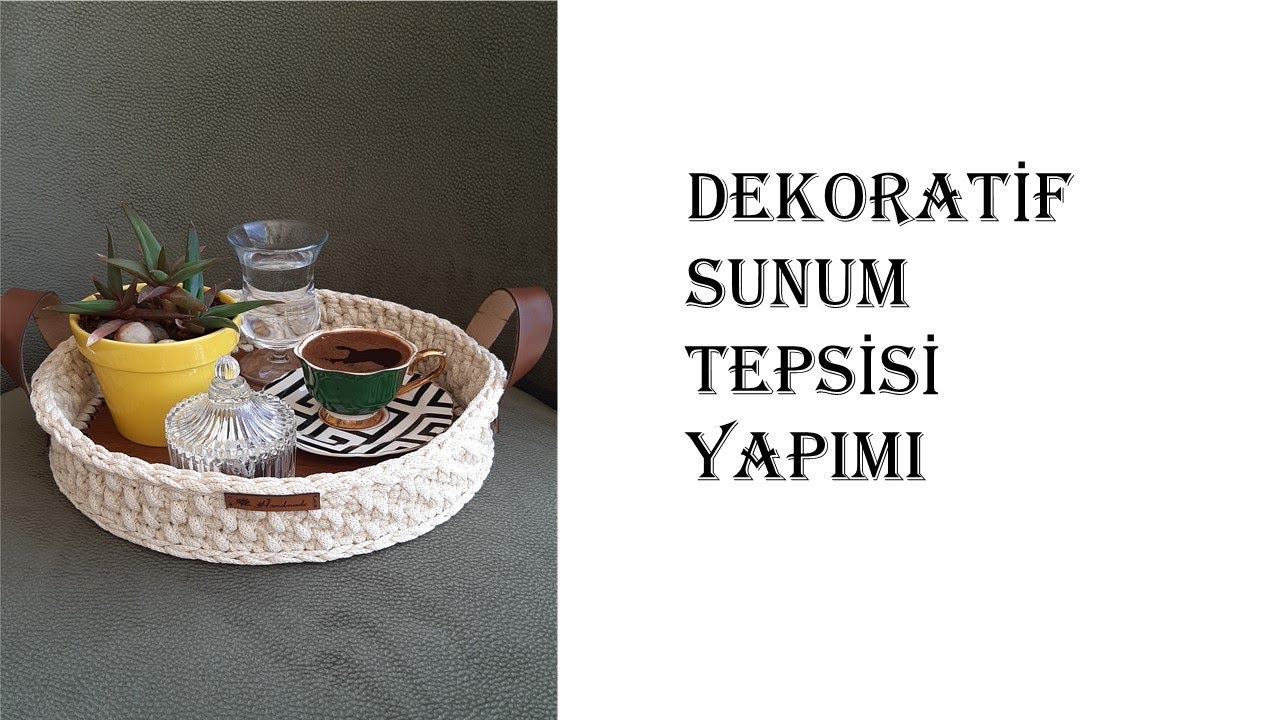 #crochet#handmade#dekorasyon#sunum#DIY Ahşap Tabanlı Dekoratif Sunum Tepsi Yapımı