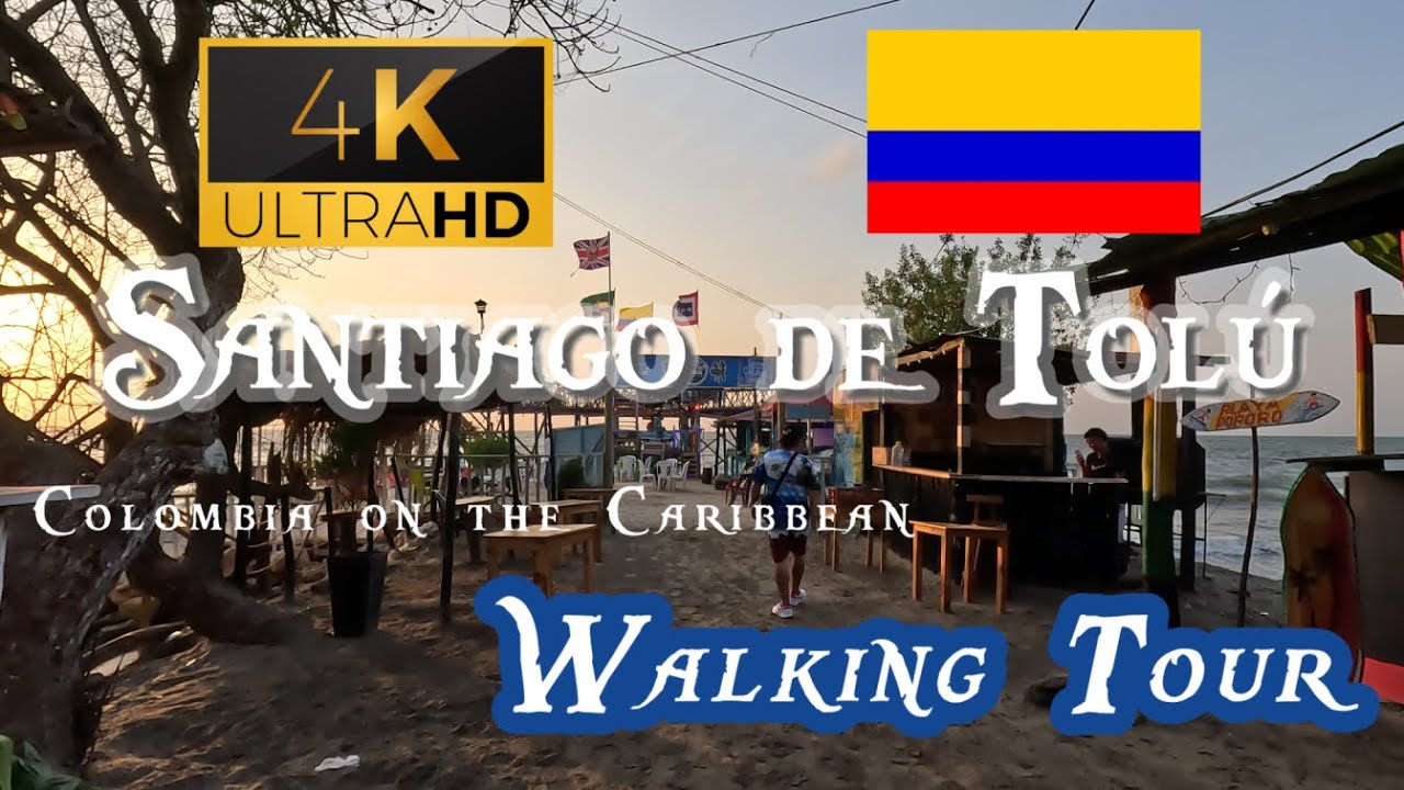 🇨🇴【4K 60fps】WALK -  Santiago de Tolú  ~ Walking Tour - Colombia