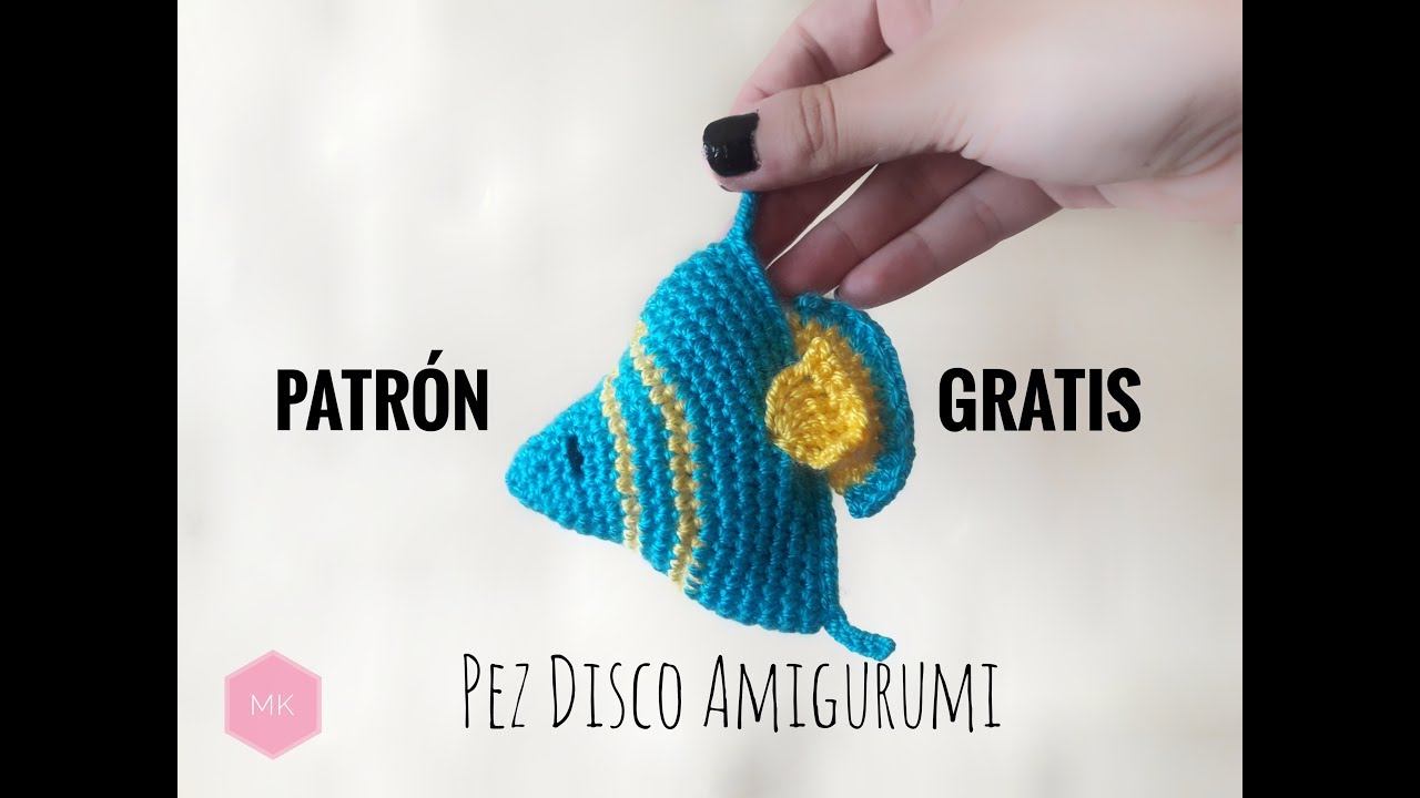 Pez disco Amigurumi - Patrón gratis.