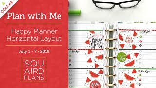 *COLLAB* Watermelon Spread :: Plan with Me :: Happy Planner Horizontal Layout (#2 Functional Mirror)