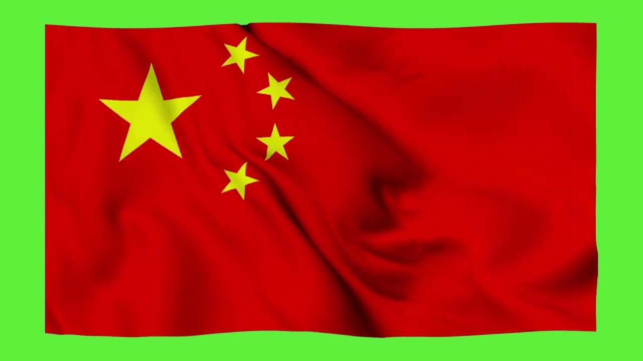 Realistic China Flag Wave Animation Loop 2 - Green Screen Animation - FREE HD STOCK FOOTAGE