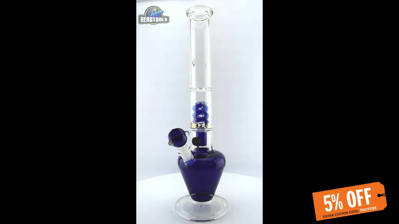 BLAZE GLASS SPIRAL PERCOLATOR BONG [HD] [HERBTOOLS]