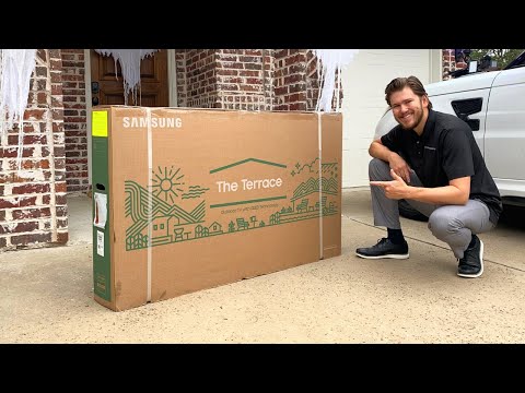 Samsung Terrace Outdoor Tv Unboxing, Install and DEMO FRISCO TX
