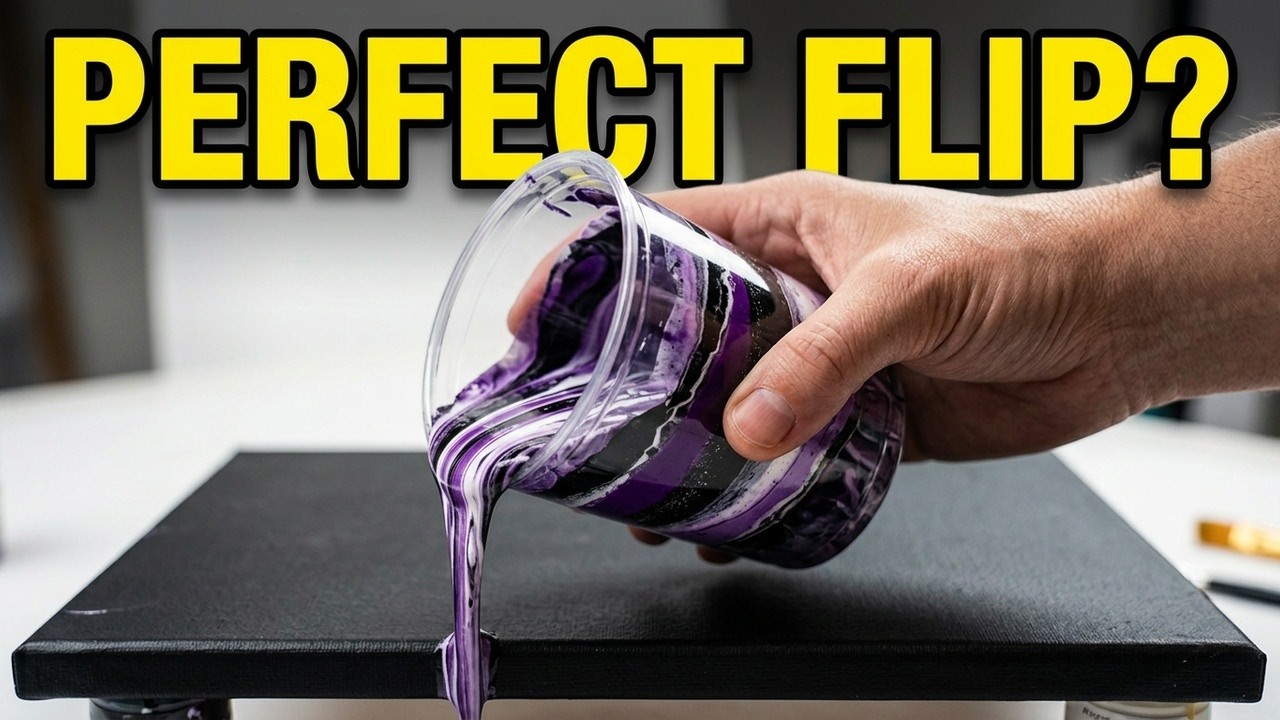 Quick & Easy Flip Cup Acrylic Paint Pouring - YouTube