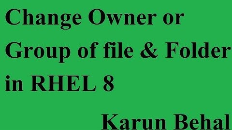 Change Owner or Group of any file & Folder in RHEL 8[Hindi] By Karun Behal