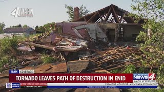 Tornado leaves path of destruction in Enid