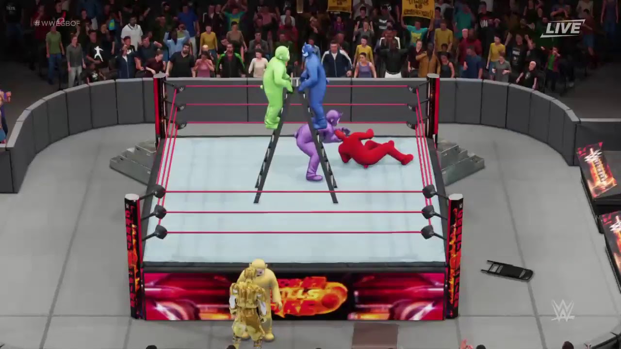 Wwe2k18 yo gabba gabba vs the teletubbies tlc 6 man