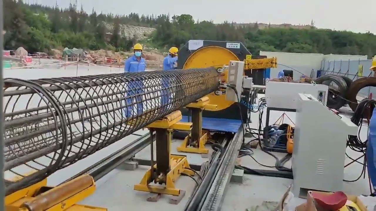 concrete pile rebar cage roll welding machine
