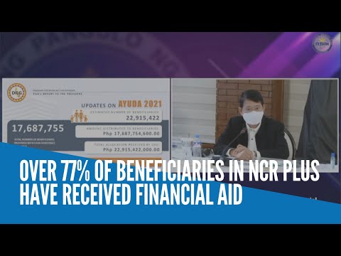Over 77% of beneficiaries in NCR Plus have received financial aid