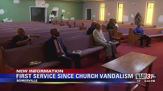Somerville Church Holds First Service Since Vandalism