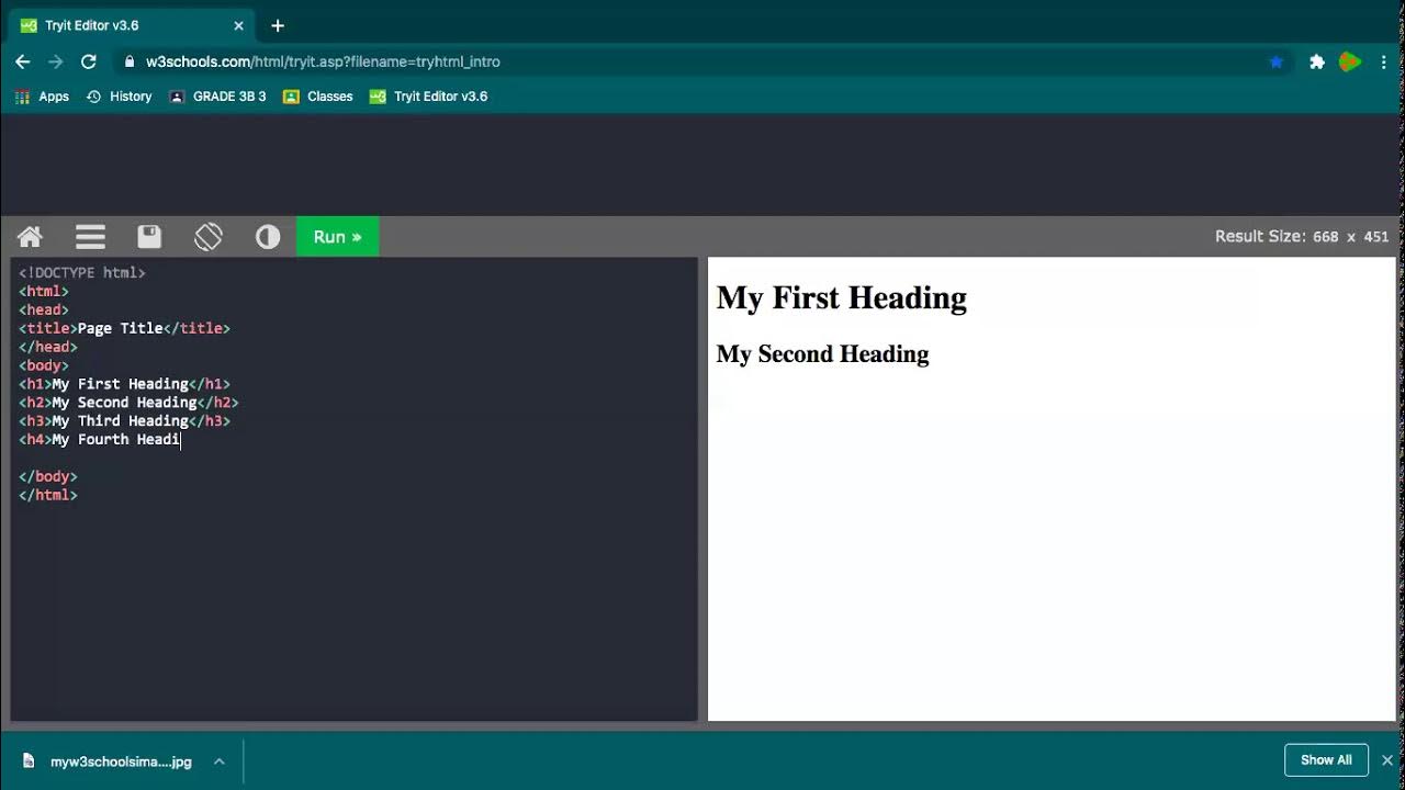 HTML h1h6 Tag W3schools YouTube