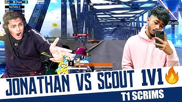 JONATHAN VS SCOUT 1V1 FIGHT | JONATHAN VS SCOUT CLOSE RANGE FIGHT IN T1 SCRIMS 🔥