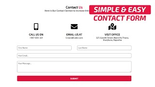 How to Create Simple Contact Us Page Using HTML and CSS | Crown Coder