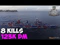 World of WarShips | Edinburgh  | 8 KILLS | 123K Damage - Replay Gameplay 4K 60 fps