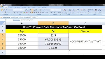 How To Convert Data Teaspoon To Quart On Excel