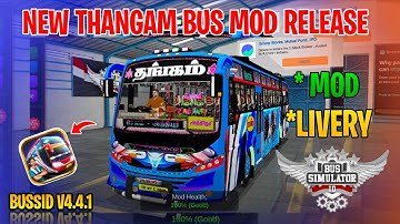 New Thangam Bus Mod Tamil | Bus Simulator Indonesia | Thangam Bus Livery In Bussid #thangam #bus