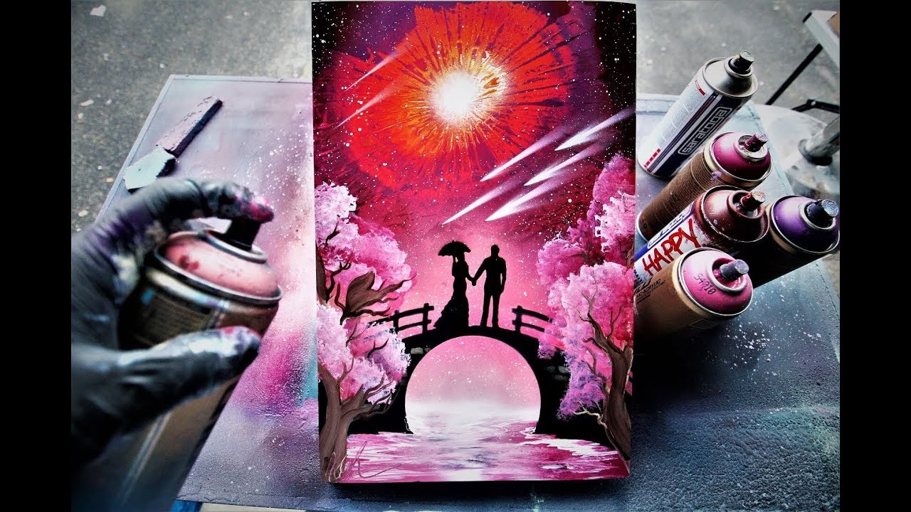 Love Bridge Spray Paint Art By Skech Glow In The Dark