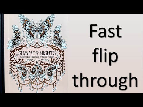 Summer Nights Hanna Karlzon flip through adult coloring review 