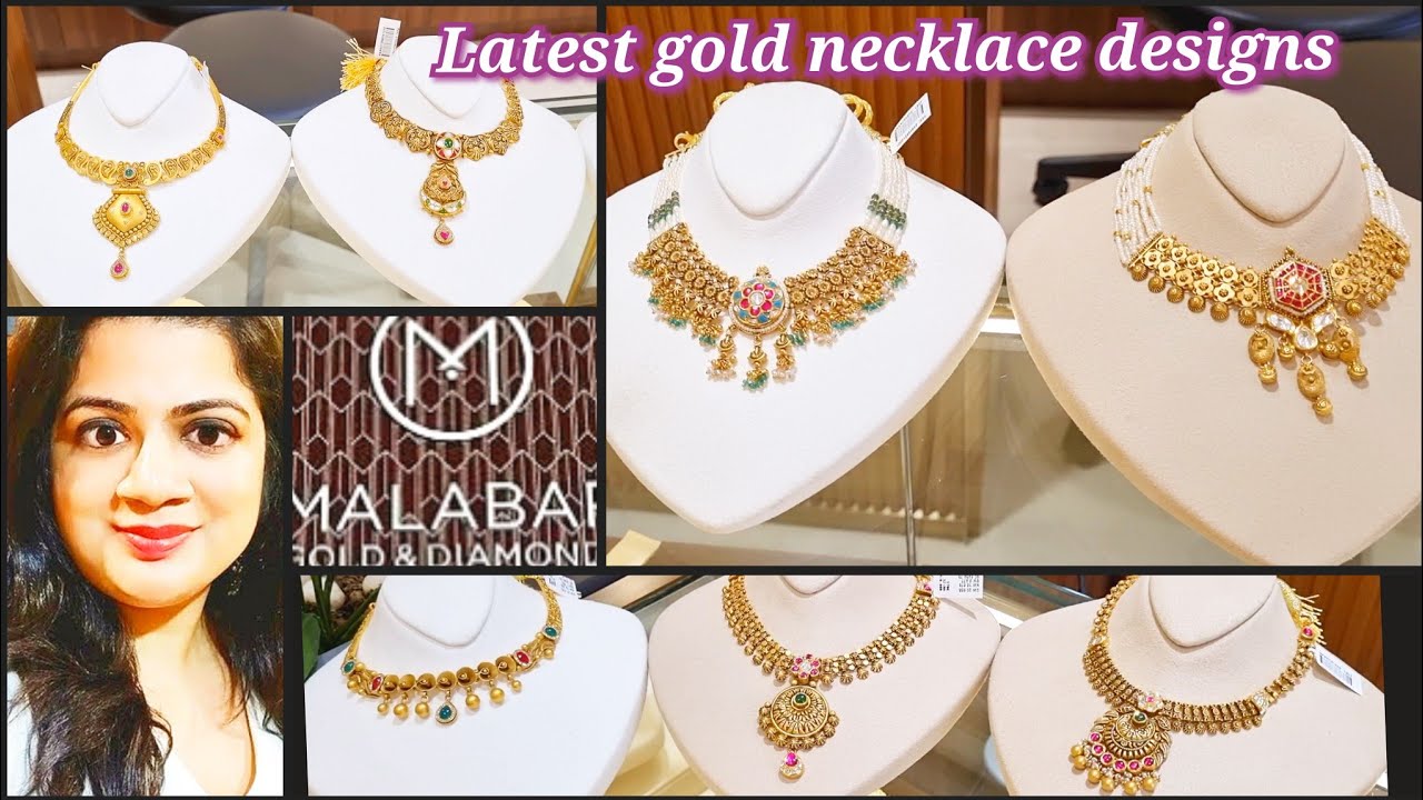 wow 😳 Malabar gold necklace designs with price | Light weight gold necklace designs with price