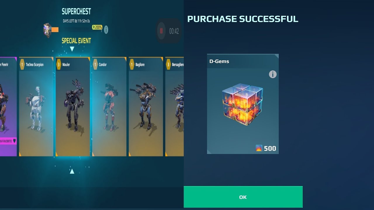The best investment of 500 D Gems in the Black Market, and we got Mauler | War robots 