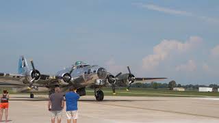 A CAF B-17 Visits LaPorte Indiana - Taxi and Take-off in 4k
