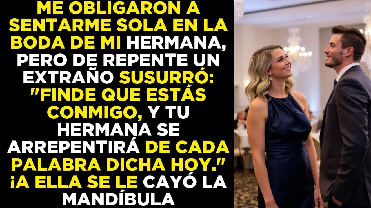 Me dejaron sola en la boda de mi hermana… y un desconocido me susurró: “Finge que estás conmigo