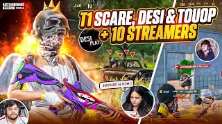 @T1SCARE , @Desi__Playz & @touopgaming + 10 Streamer’s Shocked😱 Streamers Called Me Sus‼️ | BGMI