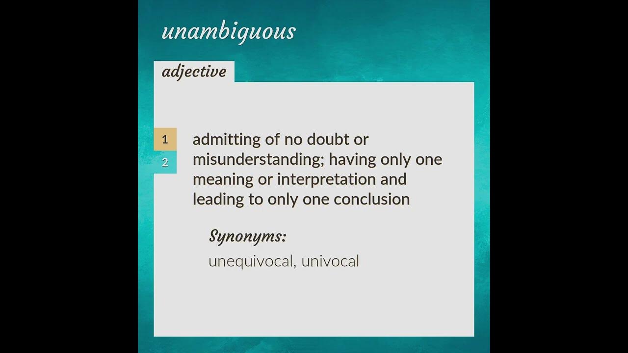 unambiguous-meaning-of-unambiguous-youtube