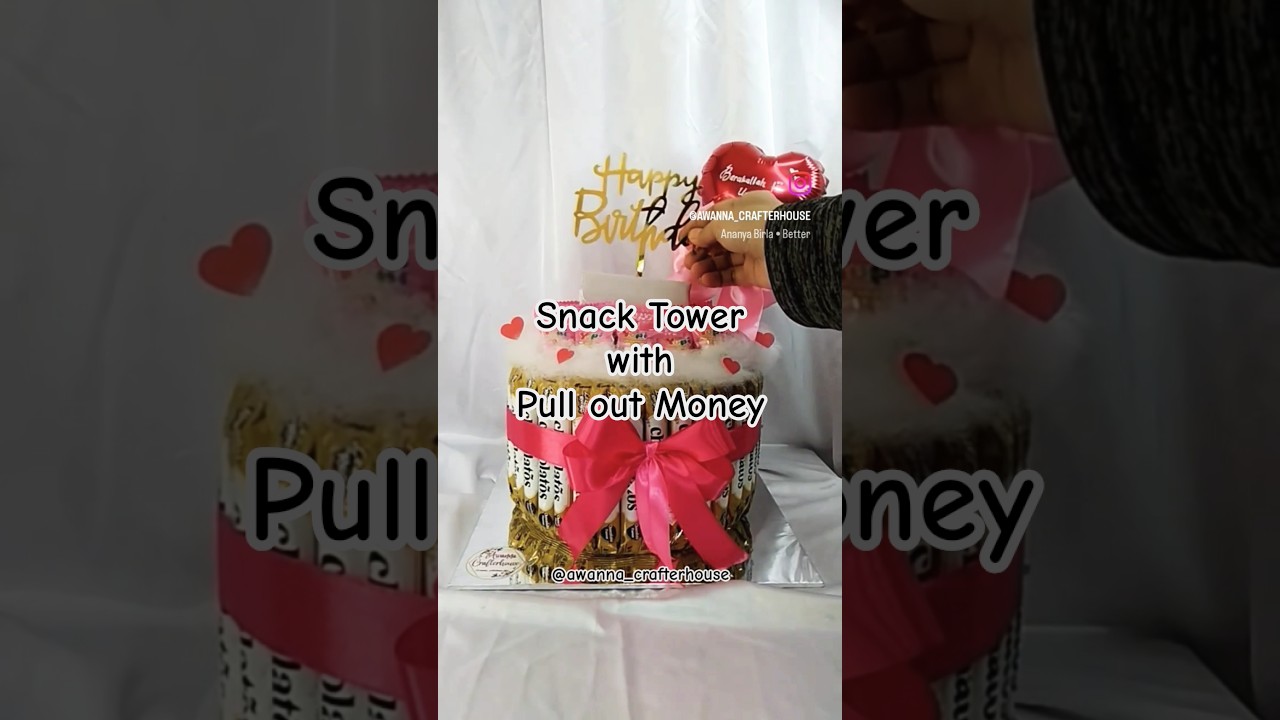 Snack tower with pull out money 