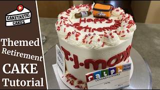 Themed Retirement Cake Showing Gum Paste Decor