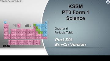 PT3 | KSSM | Form 1 | Science | Chapter 6 | Periodic Table | Part 3/4, En + 中