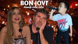 Wow this kid sang a Bon jovi song, his voice was really good, he got the golden buzzer American 2024