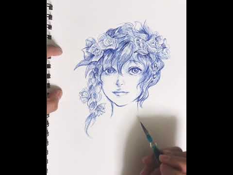 イラスト ガラスペンで一発書き Youtube