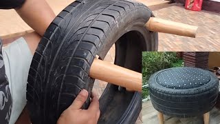 How to quickly make a sofa chair from used tires screenshot 1