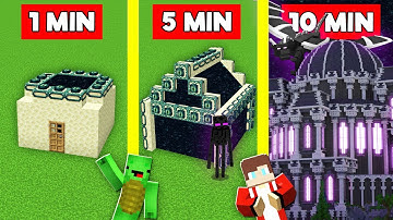 END PORTAL HOUSE BUILD BATTLE CHALLENGE In Minecraft - NOOB VS PRO - Maizen Mizen Mazien Parody