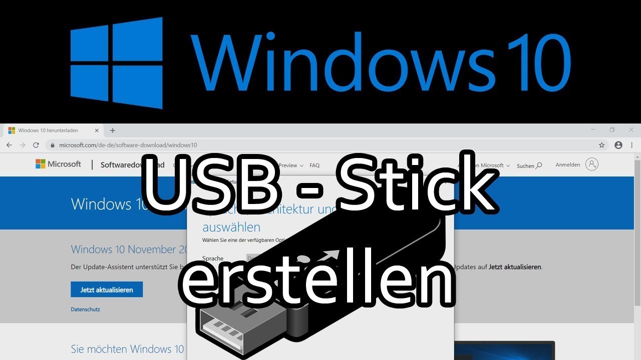 Windows 10 USBStick erstellen Windows 10 installieren Schritt für Schritt YouTube