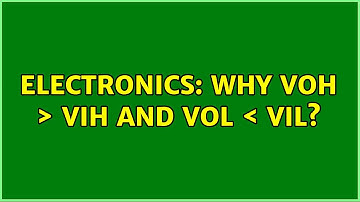 Electronics: Why VOH ＞ VIH and VOL ＜ VIL?