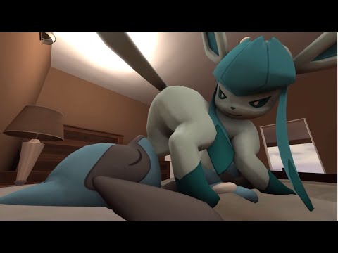 Glaceon facesitting on riolu