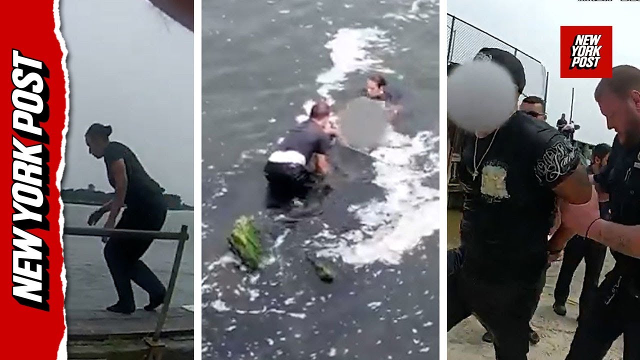 NYPD Bodycam Shows Fearless Cops Plunging Into Water After Alleged Car Thief