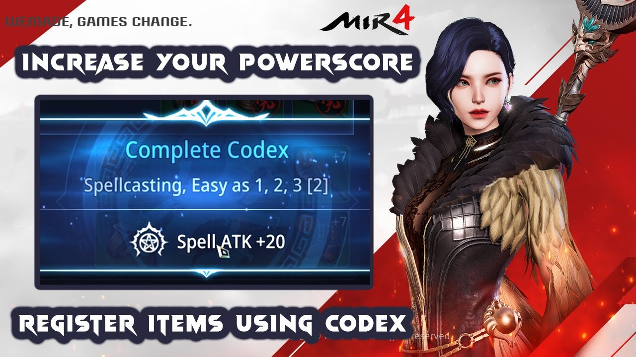 MIR4 INCREASE YOUR POWER SCORE USING CODEX | REGISTER ITEMS ON YOUR CODEX | HOW TO USE CODEX