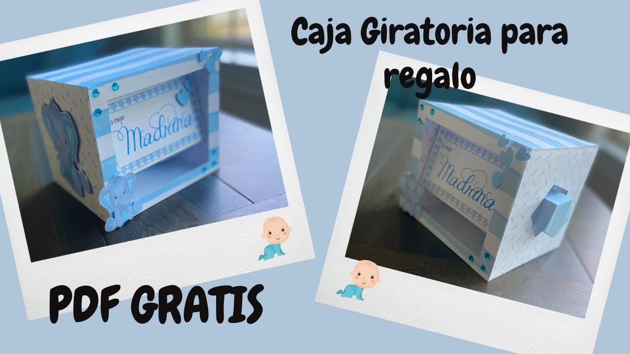 Caja GIRATORIA para regalar. Archivo PDF gratis.