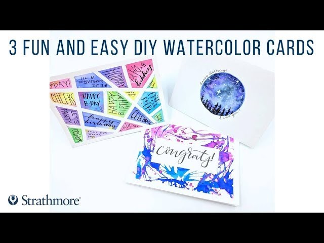 How to Make Easy Watercolor Cards in 10 Minutes (4 Ways!) - Lyssy