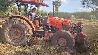 สายจ๊วดจัดเต็มขับรถไถคูโบต้า M7508 ปรับคันนาปลูกอ้อยหนืดสุดๆ tractor