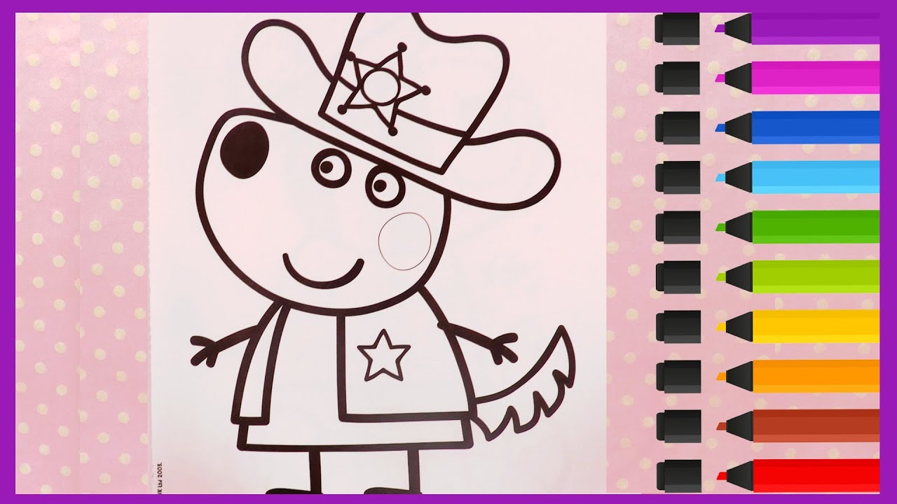 Wendy Wolf la Louve en Sheriff | Coloriage et Autocollants Peppa Pig