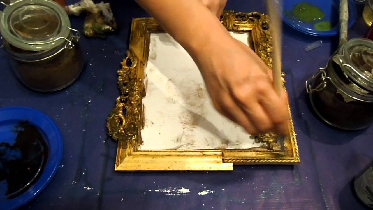 Rendiamo antica una cornice (fai da te) arte per te youtube