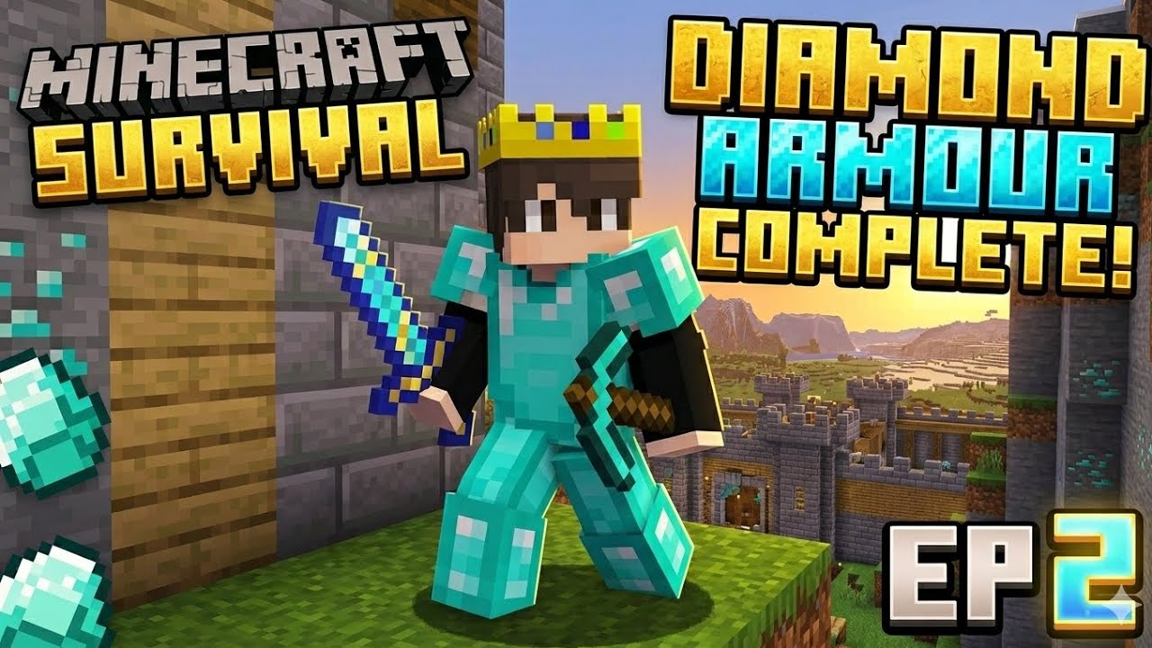 Finally Diamond Armour complete 😍 Minecraft Survival series Ep 2 😱 ...