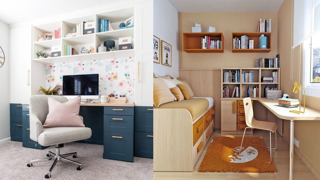 Study Room Design Ideas | Modern Small Space Study Room Designs | Study  Table Design | Home Office - Youtube