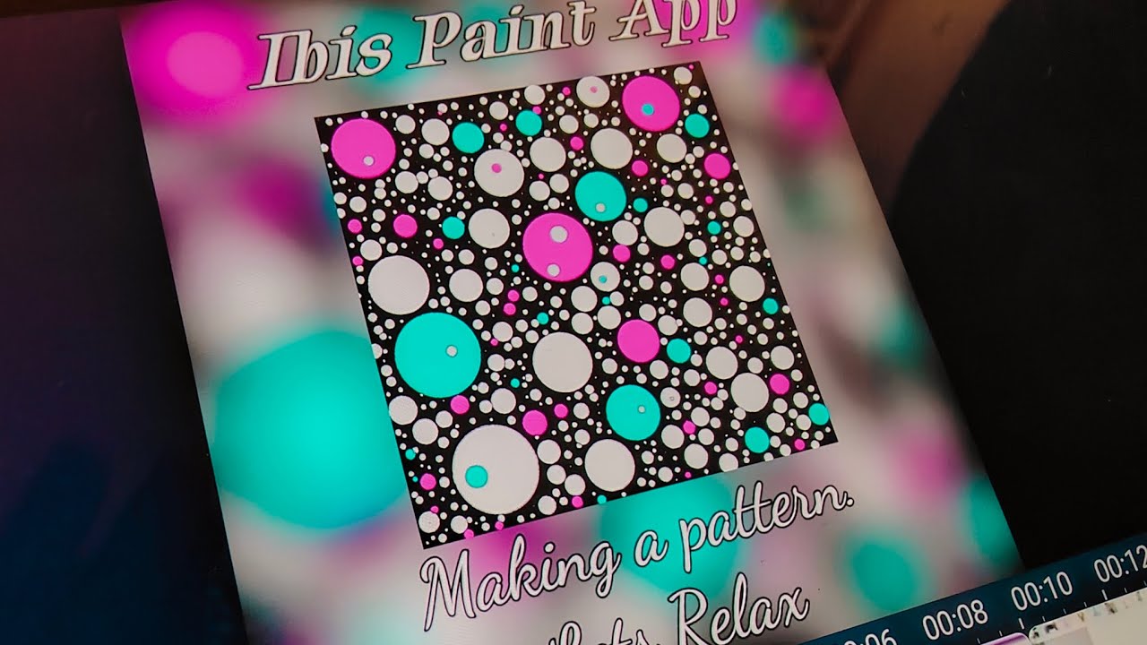 IbisPaint X app to create abstract digital art. Making a pattern with