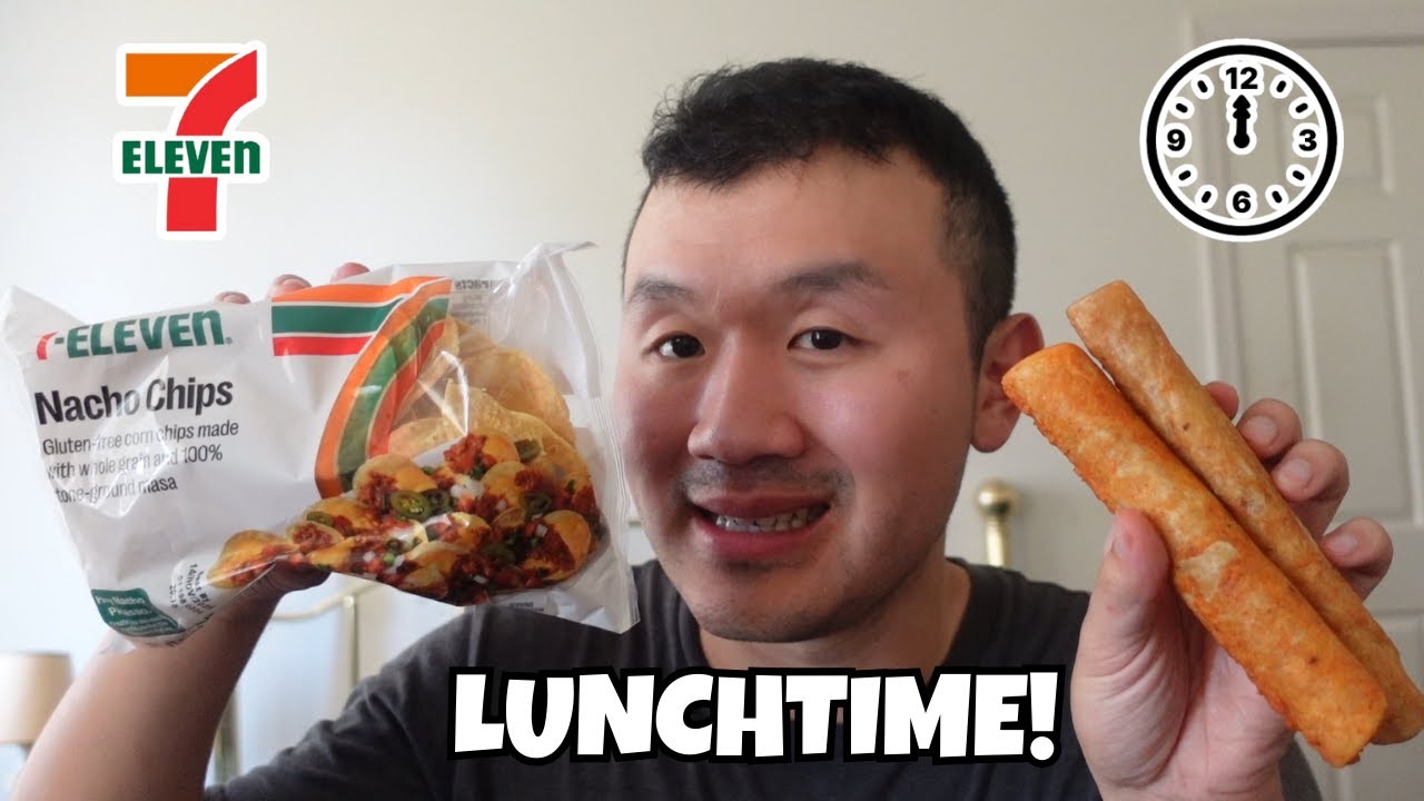 ВРЕМЯ ОБЕДА — пробуем такитос из 7-Eleven, чипсы начо с сырным соусом и кофейную булочку с корицей